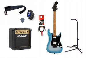 Gitara Elektryczna + Wzmacniacz 10w Kabel Zestaw