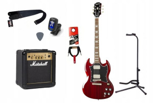 Gitara Elektryczna + Wzmacniacz 10w Kabel Zestaw