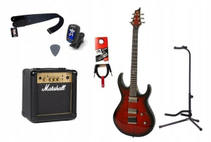 Gitara Elektryczna + Wzmacniacz 10w Kabel Zestaw