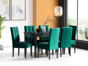 Zestaw HUGO stół prostokątny 140/180x80x77+ 4 krzesła