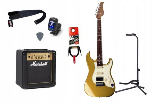 Gitara Elektryczna + Wzmacniacz 10w Kabel Zestaw