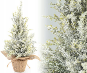 Choinka Cyprys Śnieżony - Podstawa Jutowa 28 Cm