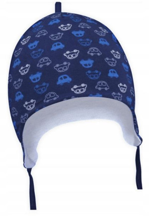 Yo! Czapka bawełniana przejściowa AUTA 44-46 cm