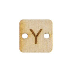 Guzik literka alfabetu drewno 12x12 mm 5szt Y