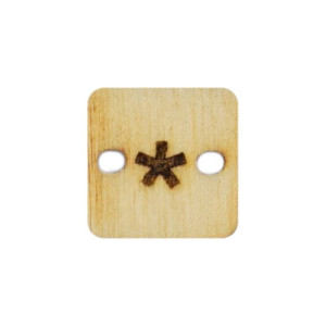 Guzik znak interpunkcyjny drewno 12x12 mm 5szt *