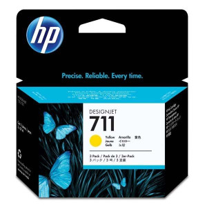 HP oryginalny ink / tusz CZ136A, HP 711, yellow, 3x29ml, 3szt, HP DesignJet