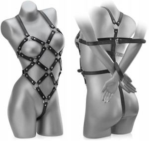 Uprząż Do Krępowania Rąk Z Tyłu Skórzane Body Bdsm