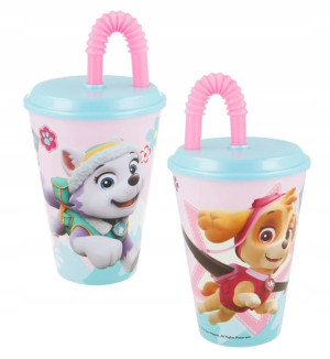 Psi Patrol Kubek plastikowy ze słomką 430 ml