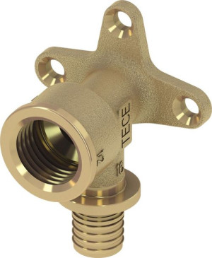 TECEflex KOLANO na naścienne Z ŁAPAMI 16x1/2" GW mosiądz 768516