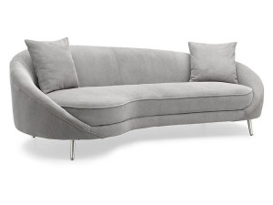 Sofa sztruksowa 3-osobowa FLAMINGO 3 szara glamour