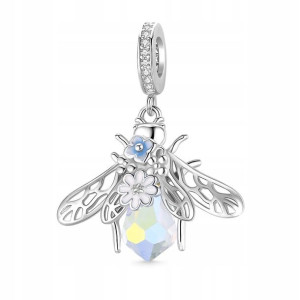 GNOCE -Zawieszka Flowers on Bee with Shiny Crystal