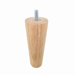 Noga nóżka drewniana dąb toczona, woskowana 10 cm, gwint M8
