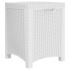 Skrzynia ogrodowa, 39x39x46 cm, biała, rattan PP