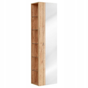 Wysoki słupek łazienkowy CAPRI OAK 803 z lustrem