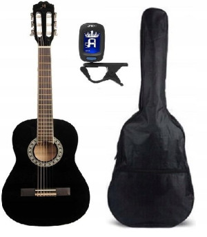 Alvera Acg 100 4/4 Gitara Klasyczna Black Zestaw!!