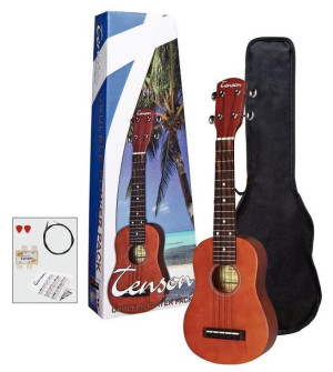 Drewniane Ukulele Sopranowe Tenson Cały Zestaw !