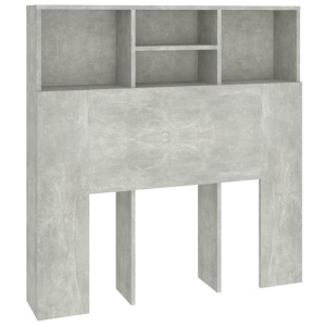 Wezgłowie łóżka z półkami, szarość betonu, 100x19x103,5 cm