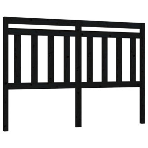 Wezgłowie łóżka, czarne, 166x4x100 cm, lite drewno sosnowe