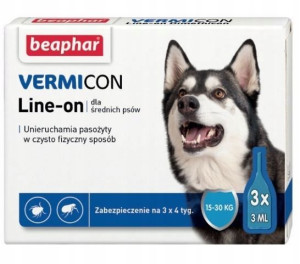 Vermicon Krople Pchły Kleszcze Psa 15-30kg 3x3ml