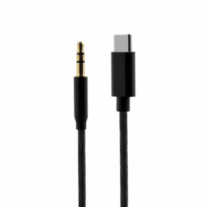 Kabel REVERSE Jack 3.5mm/Type-C 1m czarno/czerwony