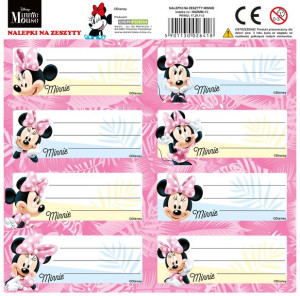 Naklejki , nalepki na zeszyty Myszka Minnie