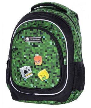 Plecak  wczesnoszkolny Minecraft sztywne plecy odblaski do klasy 1-4