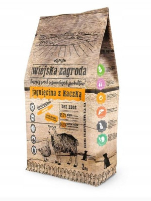 Wiejska Zagroda Karma Psa Jagnięcina Kaczka 2kg