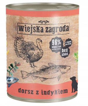 Wiejska Zagroda Karma Psa Dorsz Z Indykiem 800g