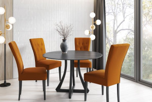 Zestaw PORTO stół okrągły  100x100x77 + 4 krzesła