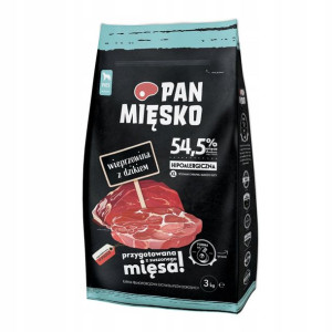 Pan Mięsko Wieprzowina Dzik Karma Dla Psa Xl 3kg