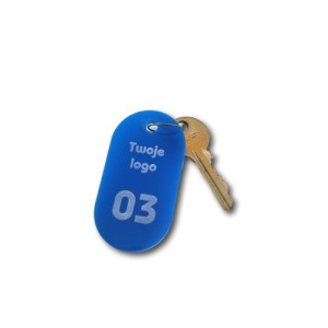 Brelok hotelowy pleksi niebieski 40x75 PN7503
