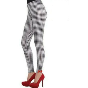 Leginsy W Kratkę Czarne Z Kokardkami - M/l