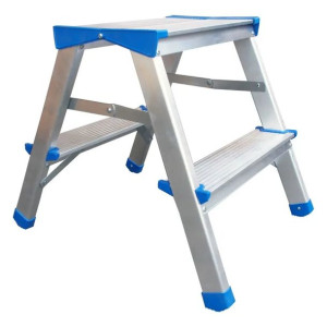 Stołek Aluminiowy Rozkładany 2 Stopnie (stopień+podest) Drabinka 44cm