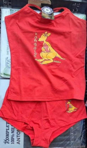 Piżama młodzieżowa damska CZERWONA r XL/XXL