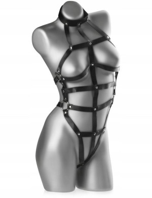 Skórzany Strój Bdsm Bondage Sex Body Dla Dominy