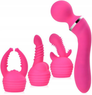 Wibrator G-spot + Sex Masażer - 2w1 + 3 Nakładki