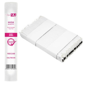 Nail4u Pilniki standard basic półksiężyc 180/240 bezpieczny pakiet 25 szt