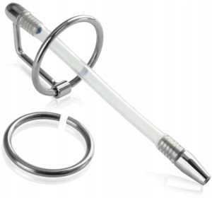 Silikonowy Dilator Z Ujściem + Pierścień Na Żołądź