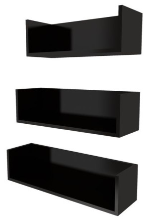 Półka Wisząca Ścienna Na Książki Czarny 60/70/80cm