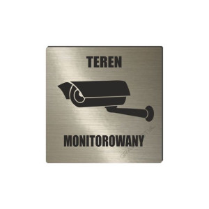Piktogram TEREN MONITOROWANY, oznaczenie, tabliczka grawerowana