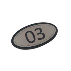 Numerek na drzwi 60/45 double owal srebrna