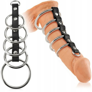 Pierścień Erekcyjny 5x Cock Ring Uprząż Na Penisa