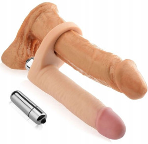 Wibrujący Strap-on Penis Analny Ring 10 Funkcji