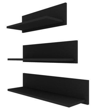 Półka Wisząca Ścienna Na Książki Czarna 60/70/80cm