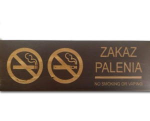 Tabliczka na drzwi drewniana ZAKAZ PALENIA