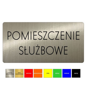 Tabliczka na drzwi grawerowana POMIESZCZENIE SŁUŻBOWE