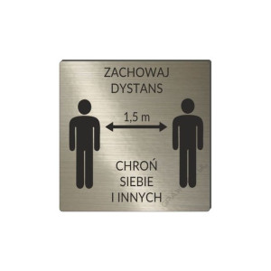 Piktogram ZACHOWAJ DYSTANS, oznaczenie, tabliczka na drzwi