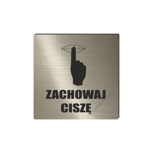 Piktogram ZACHOWAJ CISZĘ, tabliczka grawerowana
