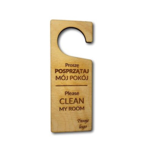 Zawieszka na drzwi drewniana 02 Posprzątaj pokój