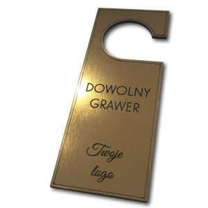 Zawieszka na drzwi - dowolny grawer - złoto szczotkowane